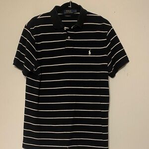 Polo by Ralph Lauren Men's Black and White Striped Polo